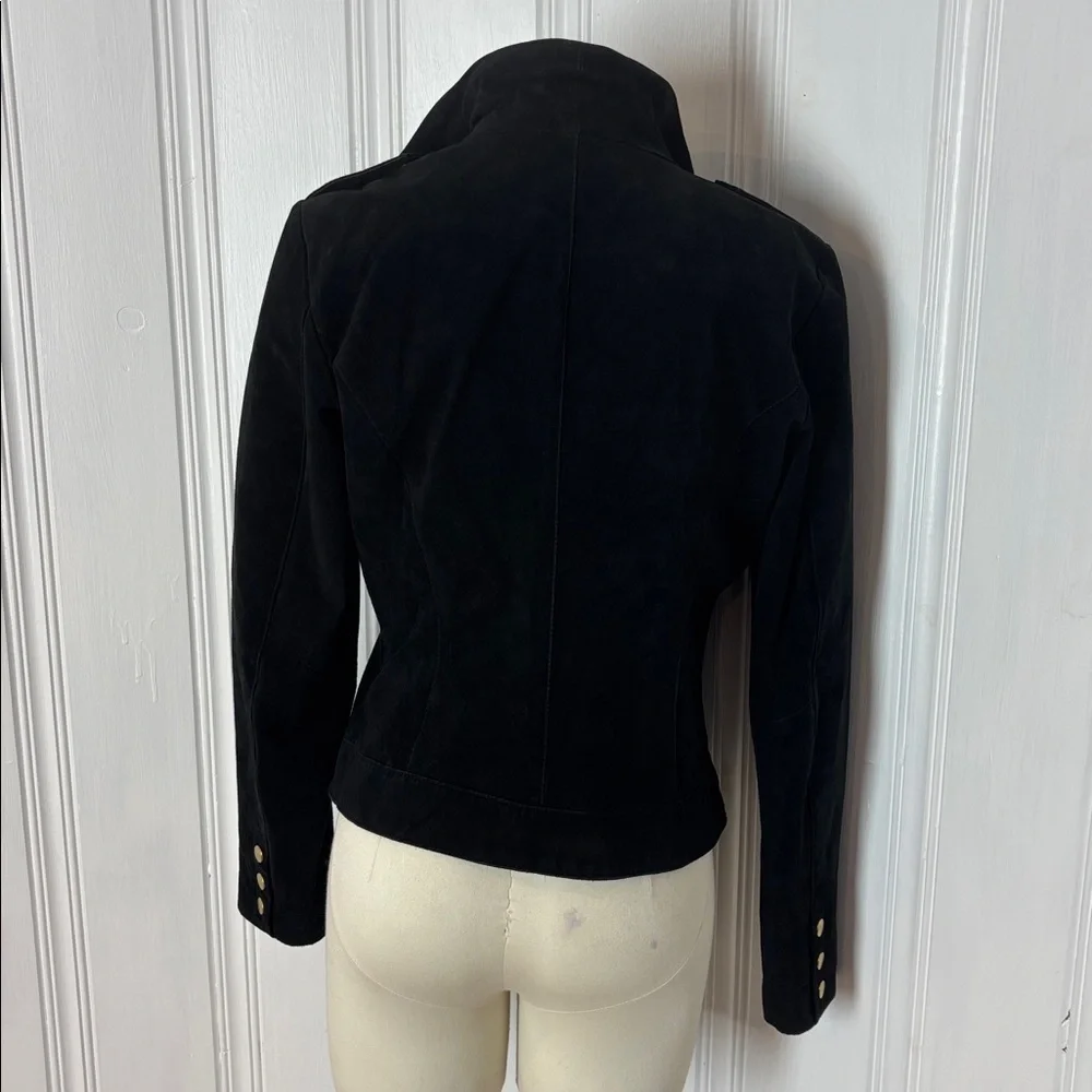VERO MODA “Siri” Suede Moto Jacket – Black (Size L) - Picture 3 of 10